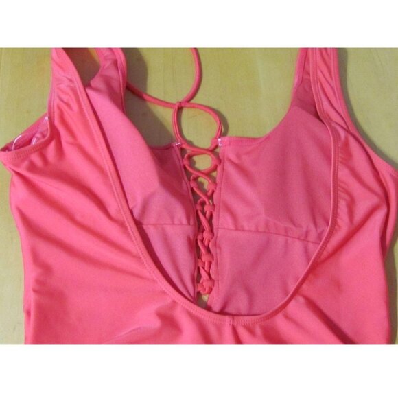 Hot Water One Piece Swim Suit Womens Lace Up Front - Picture 4 of 9